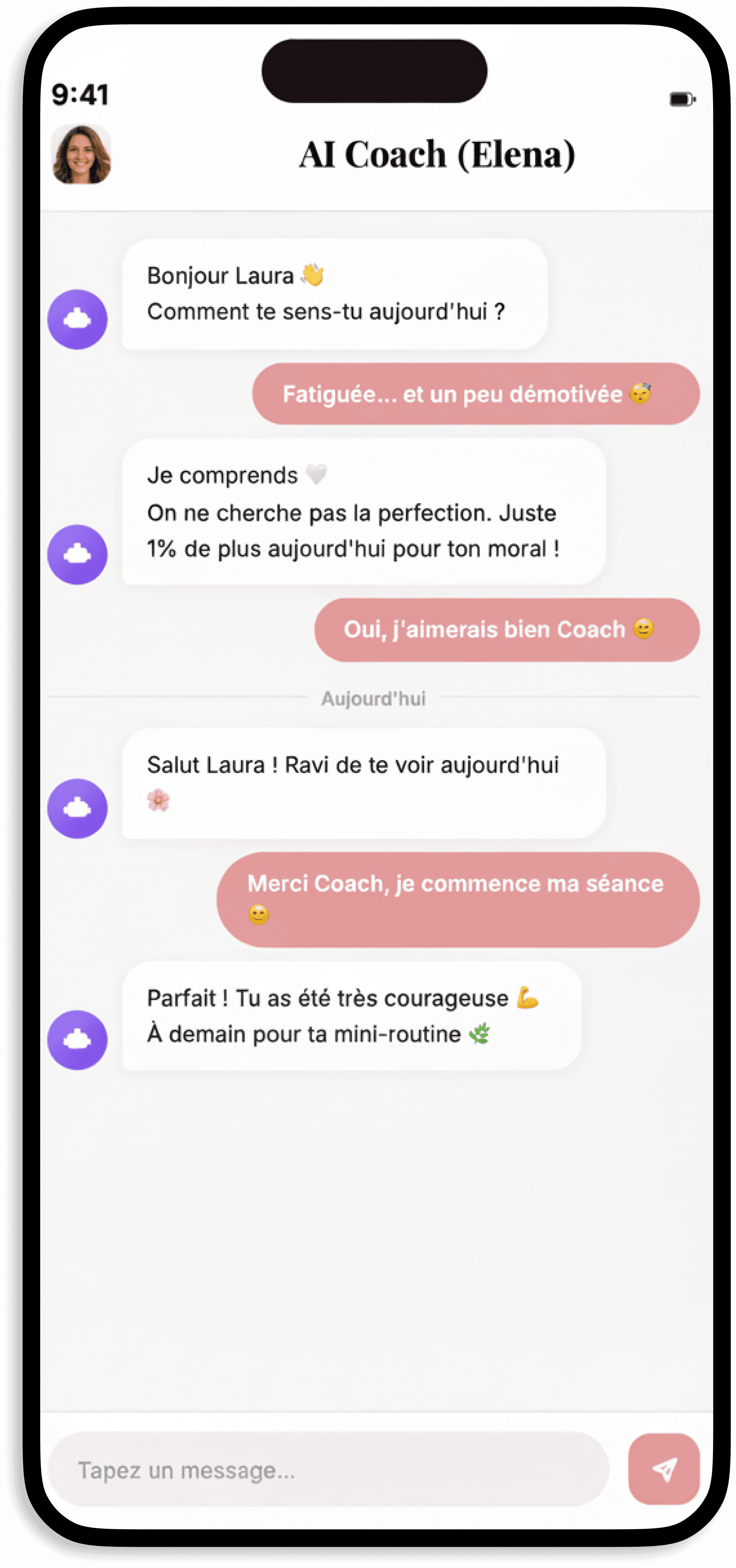 Un coach IA bienveillant, toujours là pour toi